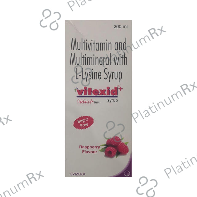 Vitexid Plus Syrup Sugar Free Raspberry