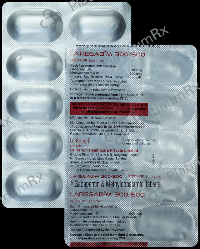 Laregab M 300mg/500mcg Tablet 10s