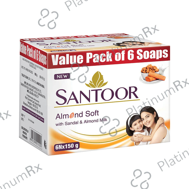 Santoor Almond Soft Soap (150gm Each)