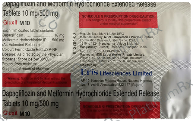 Gluxit M 10 ER 10/500mg Tablet 10s