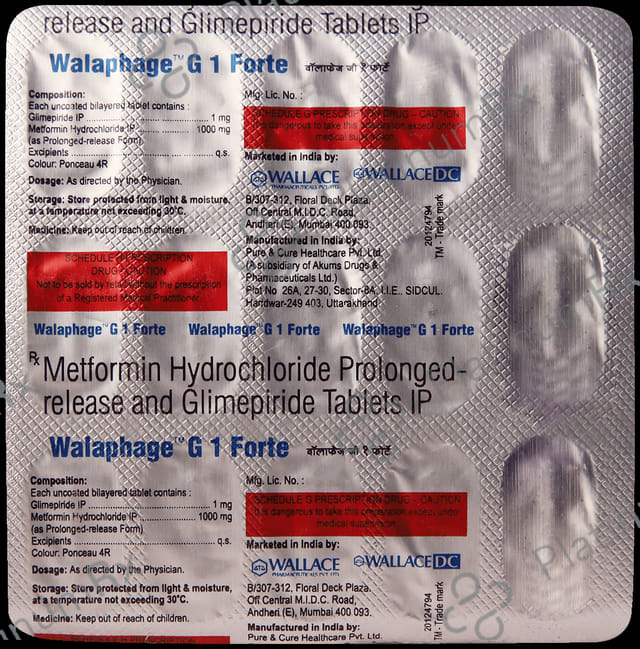 Walaphage G 1 Forte Tablet PR