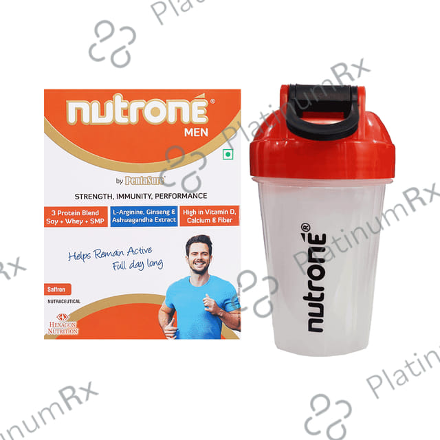 Nutrone Men 3 Protein Blend (Soy+Whey+SMP) Powder Saffron with Shaker Free