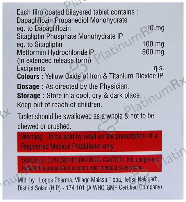 Dapagnx SM 500/100/10mg Tablet 10s