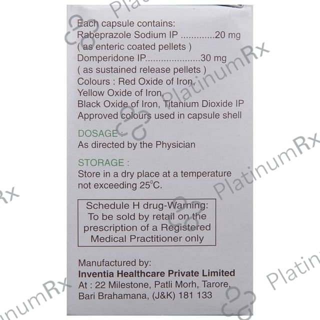 Pepcia D 30/20mg Capsule SR 10s