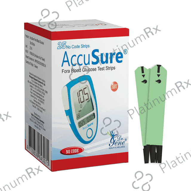 AccuSure Blood Glucose Test Strip Blue