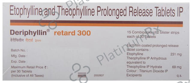 Deriphyllin Retard 231/69mg Tablet PR 30s
