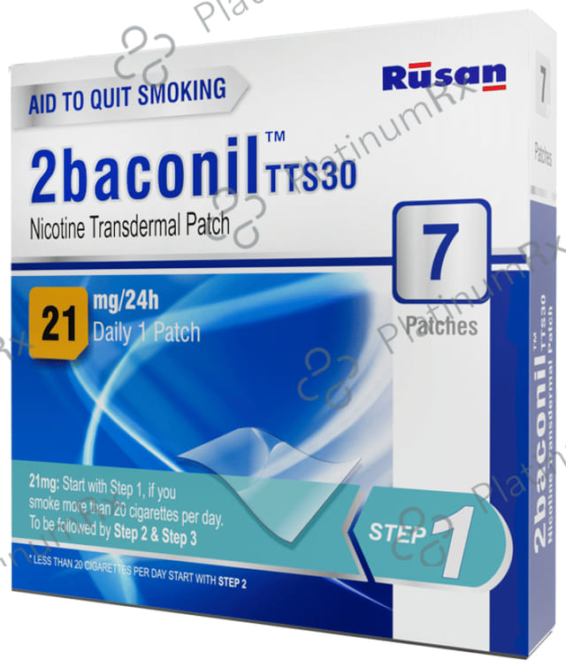 2baconil TTS30 21mg Step 1 Nicotine Transdermal Patch 7s