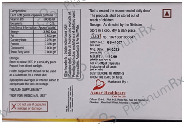 Vitzecal 60k Soft Gelatin Capsule