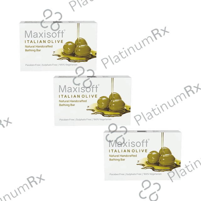 Maxisoft Italian Olive Bathing Bar (75gm Each) 3 units