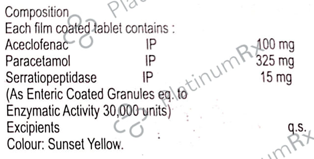 Telenac SP 100/325/15mg Tablet 10s