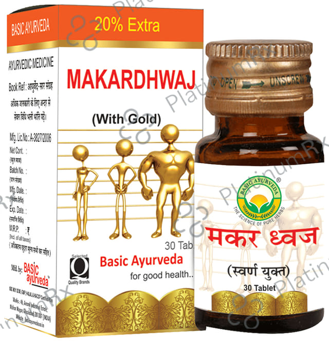 Basic Ayurveda Makar Dhwaj Rasayan 30 tablets