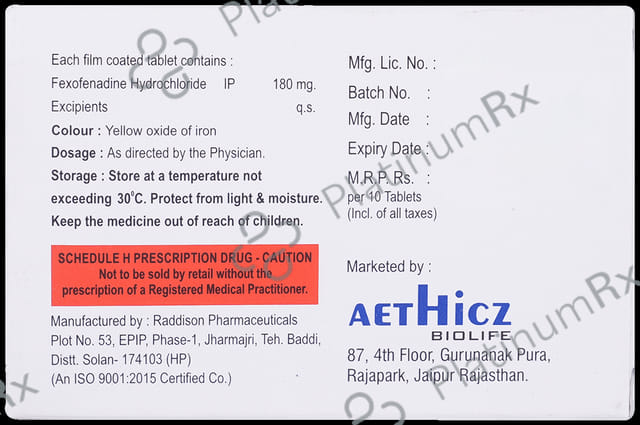 Getzine FX 180mg Tablet