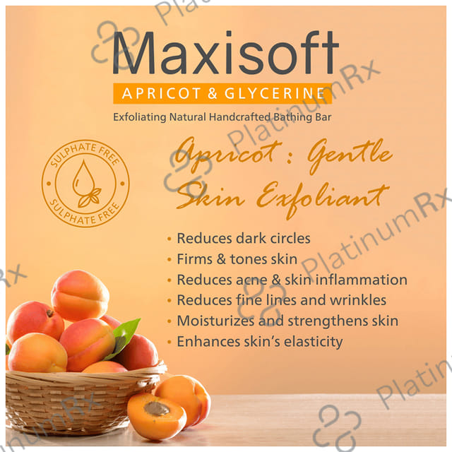 Maxisoft Apricot & Glycerine Exfoliating Natural Handcrafted Bathing Bar 75gm