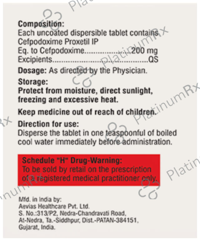 Cefponeta 200 Tablet DT 10s