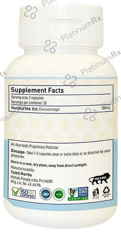 Yukti Herbs Curcumin (Haridra) Veg Capsule