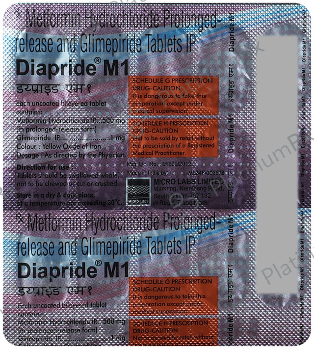 Diapride M 1/500mg Tablet PR 15s