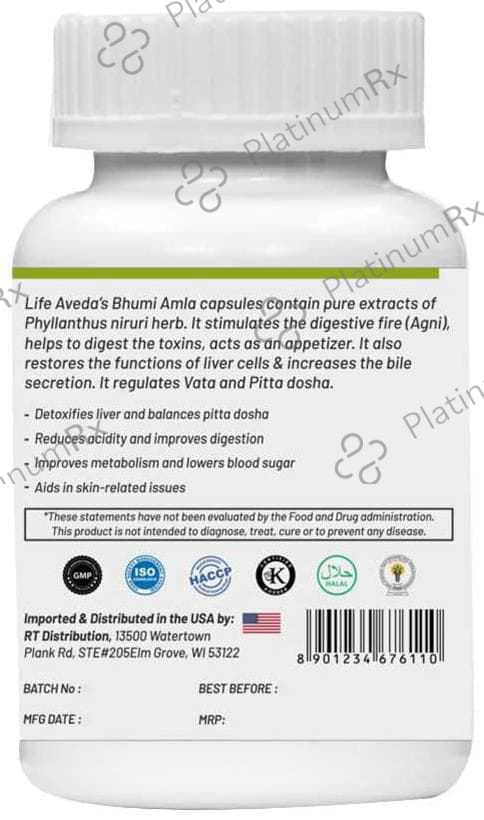 Life Aveda Bhumi Amla Veg Capsule