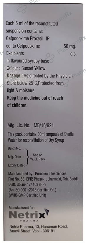 Cepronet 50mg Dry Syrup 30ml