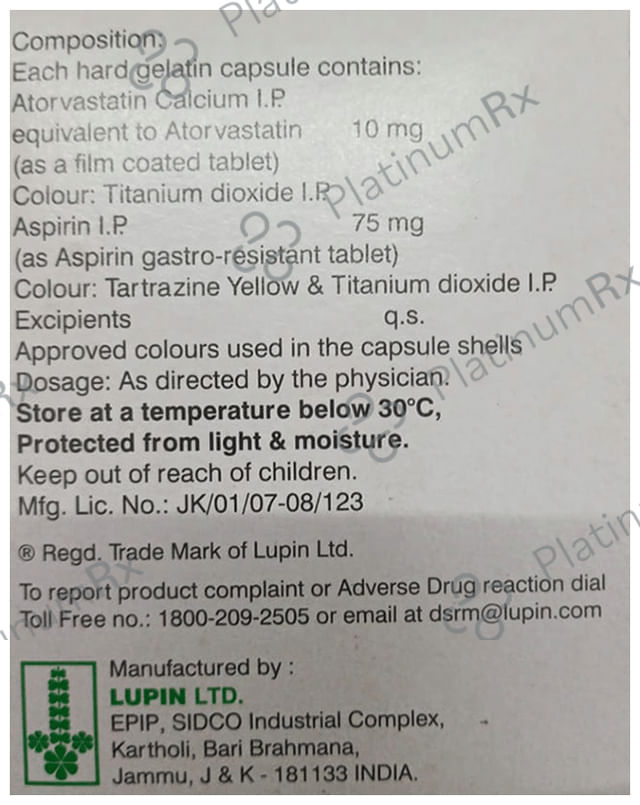 Tonact ASP 10/75mg Capsule 15s