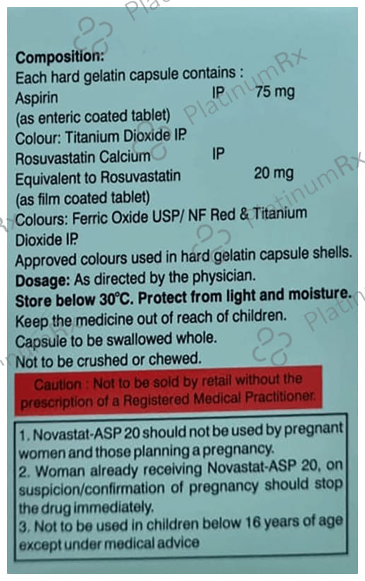Novastat Asp 20/75mg Capsule 10s