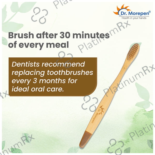 Dr. Morepen Organic Bamboo Toothbrush Adult Soft Brown