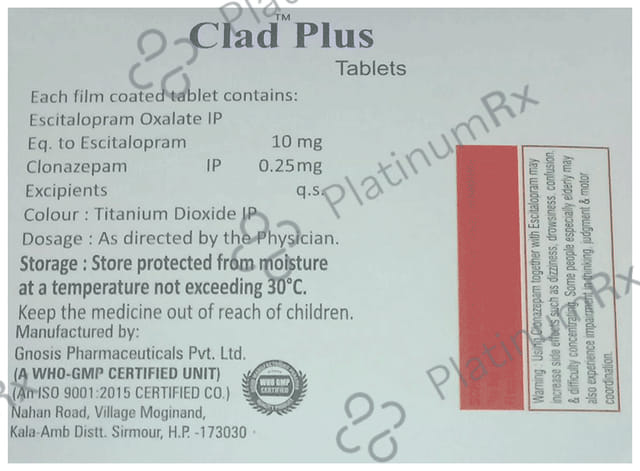 Clad Plus 0.25/10mg Tablet 10s