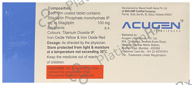 Sitasto 100mg Tablet 15s