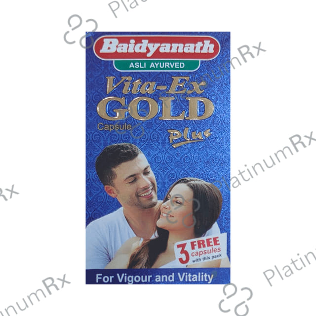 Baidyanath Vita-Ex Gold Plus Capsule - For Strength & Stamina with 3 Capsule Free