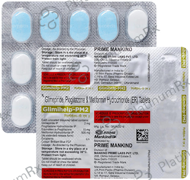 Glimihelp PM 2/500/15mg Tablet 15s