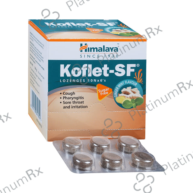 Himalaya Koflet SF Cough Ginger Mint Flavour Lozenge 6s