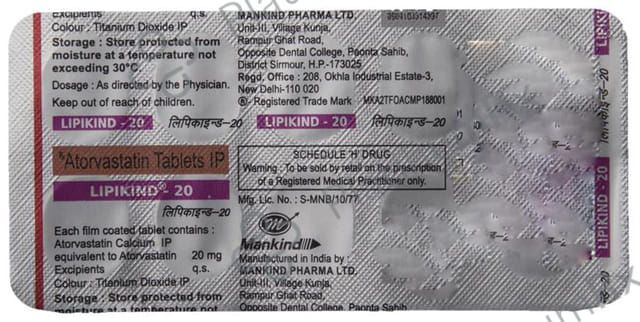 Lipikind 20mg Tablet 10s