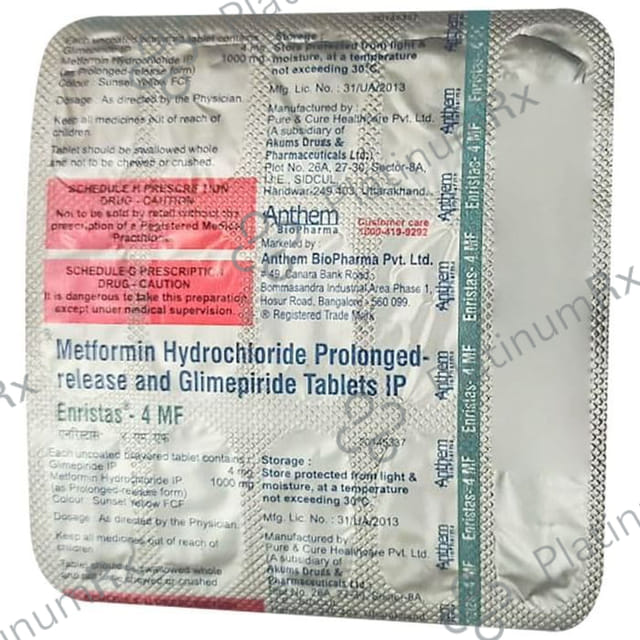 Enristas MF 4/1000mg Tablet PR 10s
