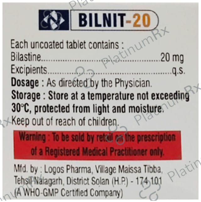 Bilnit 20mg Tablet 10s