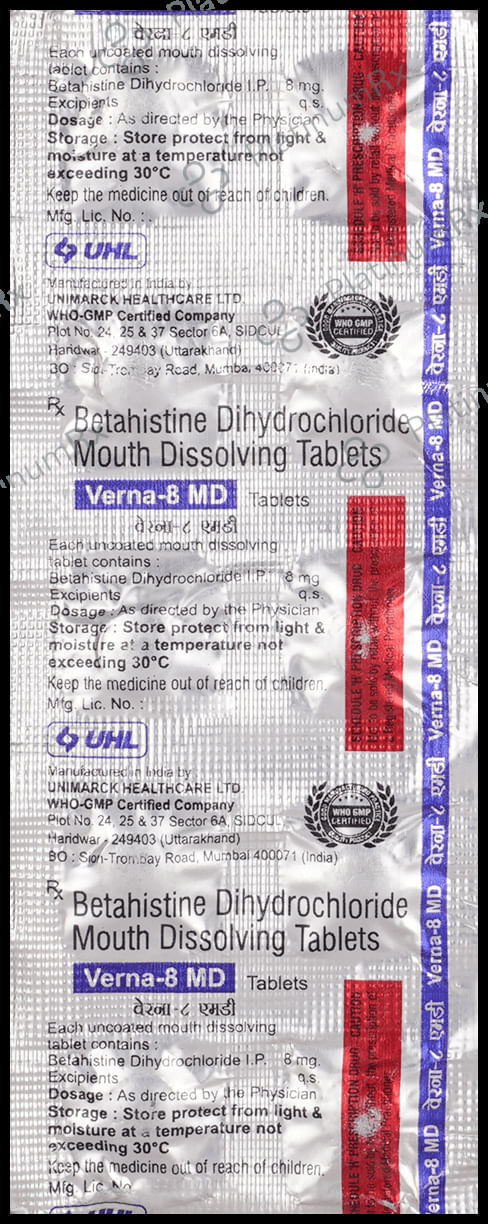 Verna 8mg Tablet MD