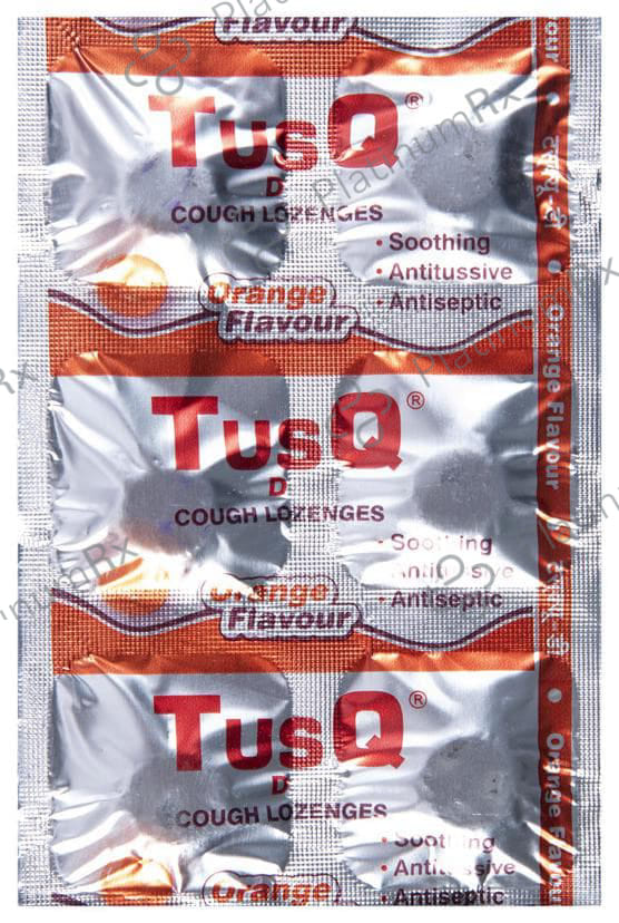 Tusq D Cough 0.6/5mg Orange Lozenges 6s