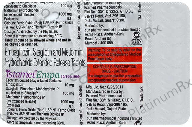 Istamet Empa 10/100/1000mg Tablet 10s