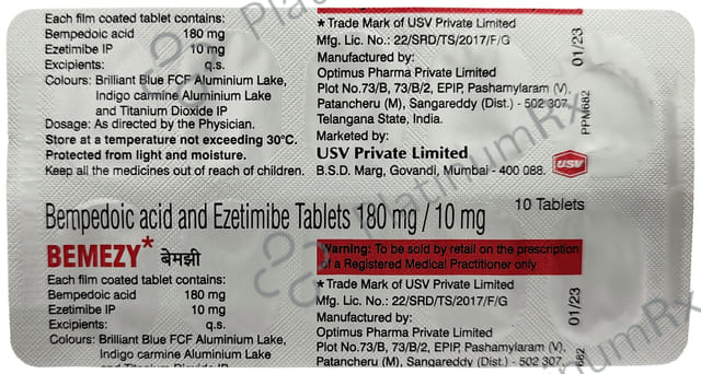Bemezy 180/10mg Tablet 10s