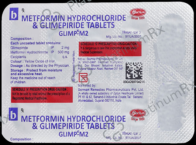 Glimp M 2/500mg Tablet 10s