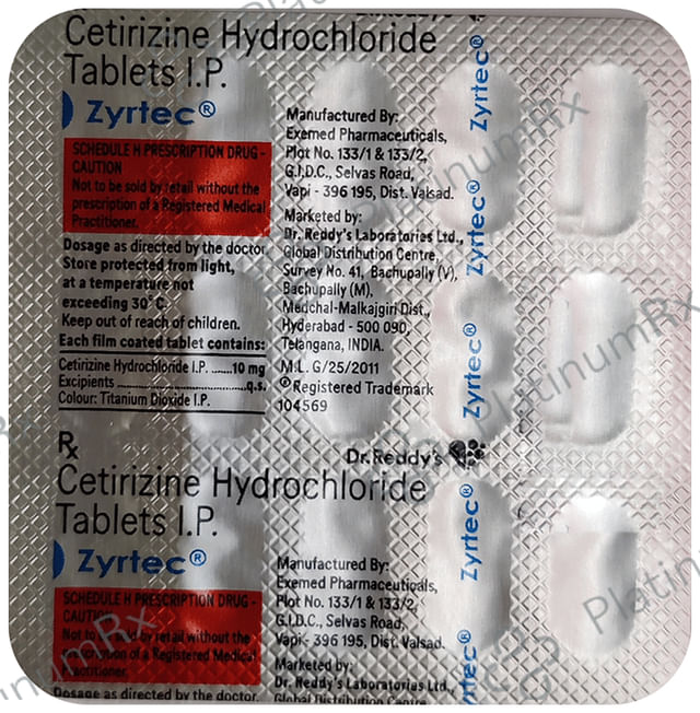 Zyrtec 10mg Tablet 15s
