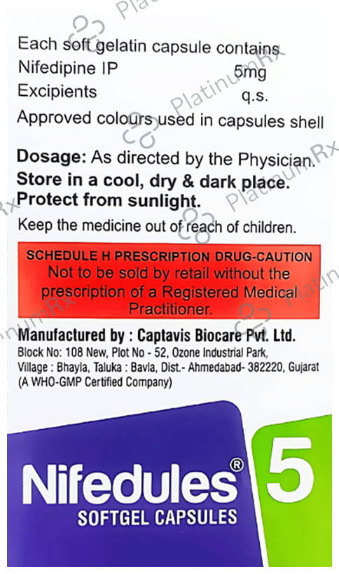 Nifedules 5mg Capsule 10s