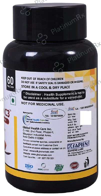 GHC Herbals Curcumin C3 with Bioperine Capsule 60 capsules