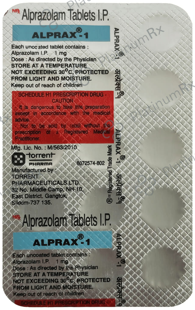 Alprax 1mg Tablet SR 15s