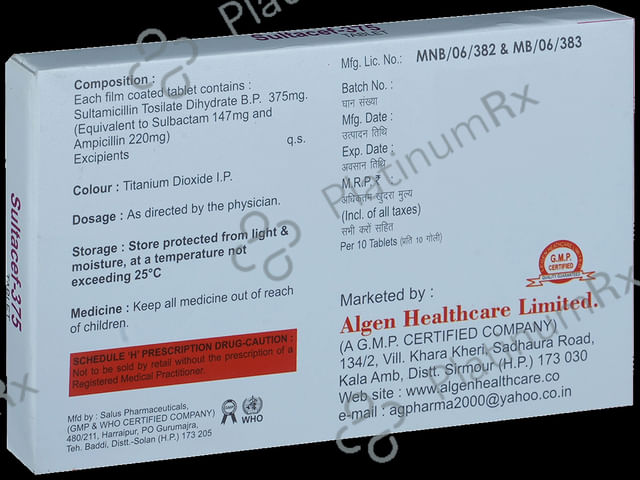 Sultacef 375 Tablet