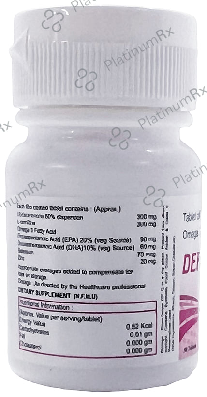 Deficure 300 Tablet with CoQ10, L-Carnitine, Omega-3 Fatty Acids, Selenium & Zinc Tablet