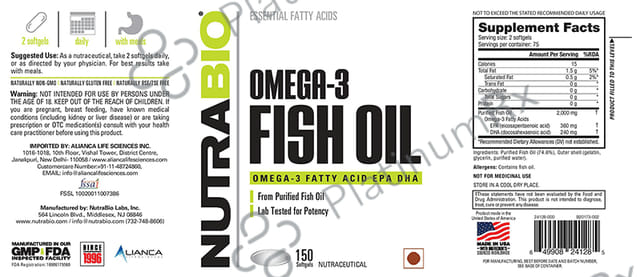 Nutra Bio Omega 3 Fish Oil Soft Gel 60s