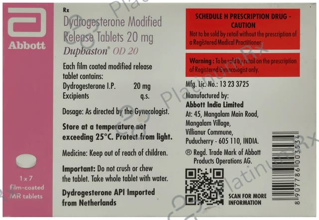 Duphaston OD 20mg Tablet 7s