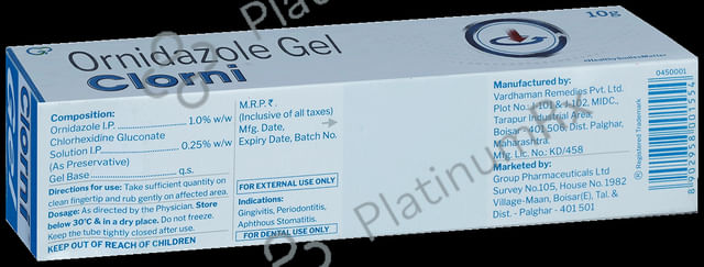 Clorni 1% Dental Gel 10gm