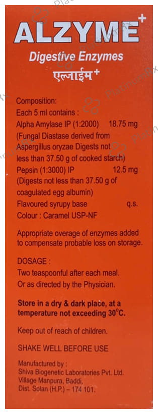Alzyme + Orange Syrup 200ml