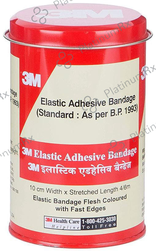 3M Elastic 10cm x 4/6m Adhesive Bandage 1s