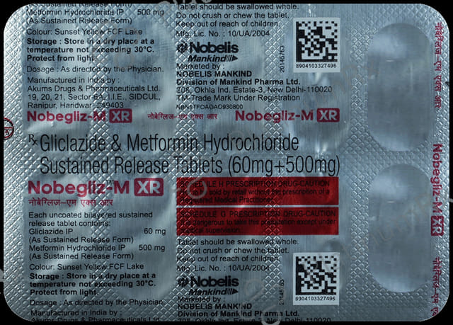 Nobegliz M XR 60/500mg Tablet 10s